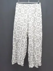 ◇ SM2 サマンサ モスモス ウエストゴム マルチ柄 裏地あり パンツ サイズF グレー/アイボリー レディース E  【1308290017111】