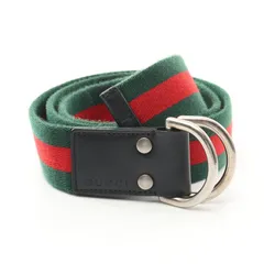グッチ GUCCI ベルト シェリーライン キャンバス レザー ベルト レディース Used A