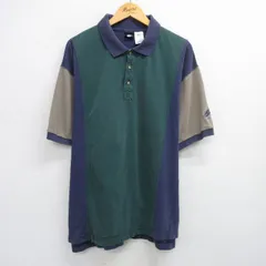 XL/古着 ナイキ NIKE 半袖 ブランド ポロ シャツ メンズ 00s ワンポイントロゴ 鹿の子 マルチカラー 大きいサイズ コットン 緑他 グリーン 