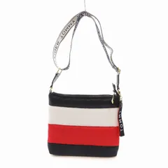 トミーヒルフィガー TOMMY HILFIGER ショルダーバッグ キルティング ナイロン ロゴ トリコロールカラー 紺 赤 白 /UO ■GY18