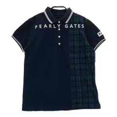 サイズ：1 PEARLY GATES パーリーゲイツ 2023年モデル 半袖ポロシャツ チェック柄 ネイビー系 [240101302426]# ゴルフウェア レディース ストスト
