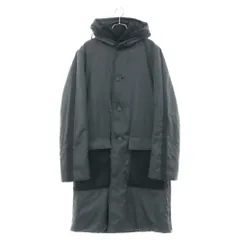 BURBERRY BLACK LABEL (バーバリー ブラックレーベル) ニット切替 裏地チェックフード付き ナイロンコート ブラック BMP00-999のサムネイル