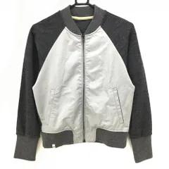 アディダス ジャケットブルゾン グレー×ダークグレー 袖・背面織生地 ウール混 レディース M/M ゴルフウェア adidas