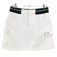 ニューバランスゴルフ カーゴスカート 白×黒 裏起毛 ウエスト一部ゴム レディース 2(L) ゴルフウェア New Balance