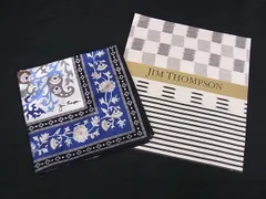 ■新品同様■ JIM THOMPSON ジムトンプソン 総柄 大判 シルク100% スカーフ  ストール ショール ブルー系×マルチカラー DI5339