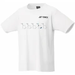 YONEX(ヨネックス) Tシャツ ドライ 半袖 バドミントン【ラインデザイン】【シマエナガ】【スマッシュ】【16500】【LINE-01】練習用 練習着 ホワイト