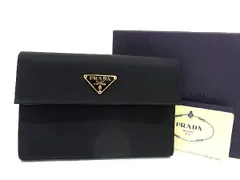 通販でクリスマス PRADA◇3つ折り財布/ナイロン/BLK/無地/メンズ/M510