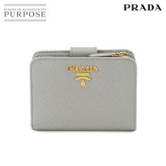 新品同様 プラダ PRADA サフィアーノ 二つ折り 財布 レザー ヌーベ 1ML018 ロゴ ゴールド 金具 90232049