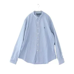 【中古A】Ralph Lauren ラルフローレン vintage XXL メンズ カジュアルシャツ スリムフィット ボタンダウンシャツ コットン 中古A 古着
