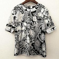 美品 LEONARD ダマスク柄 トリム チュニックプルオーバー L 洗える