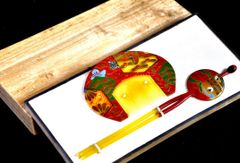 日本のアンティーク　蒔絵亀甲紋祝簪・櫛揃え　ビンテージ　かんざし　くし　和装小物