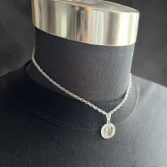 【新商品】シルバー ロープチェーン コインネックレス 40センチ メンズ レディース ネックレス アクセサリー 短め 短い