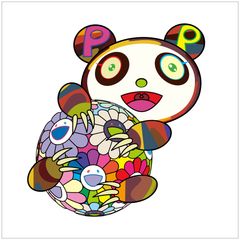 村上隆 版画 お花の玉に抱きついている子供のパンダ。 - メルカリ