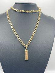 中古 Leda Silma レダシルマ K10 ダイヤ3石付き ペンダント付き ネックレス 総重量34.2g アクセサリー 質屋出品