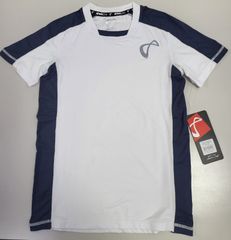 【新品・未使用】スポーツウェア・キッズ　Tシャツ　YSサイズ　ホワイト×デニム　(B418-78-114)
