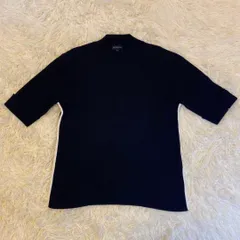 【極美品】BURBERRY GOLF バーバリーゴルフ 白ライン カットソー 半袖ニット カーディガン トップス クルーネック 美シルエット ロゴ 袖ロゴ 春 秋 春物 秋物 コットン