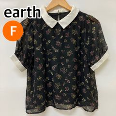 earth アース トップス 半袖 カットソー アンサンブル ブラック レディース Fサイズ【CT1169】