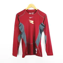 ナイキ NIKE PRO COMBAT アンダーシャツ 長袖 切替 DRI-FIT 東北楽天ゴールデンイーグルス ロゴ ストレッチ XXL ダークレッド ベースボールウェア ※EKM