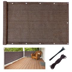 新品 ベランダ 目隠し シェード 180x90cm - 高密度ポリエチレン 風通し良い uvカット プライバシー保護 バルコニーシェード マンション フェンス 家 庭 モカ色