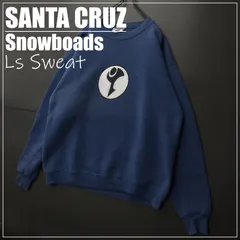 90s Vintage US古着☆SANTA CRUZ Snowboads サンタクルーズ スノーボード 長袖プリントスウェット USA製 SIZE L ネイビー 90's 90年代 激レア