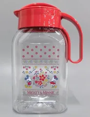 【中古】マグカップ・湯のみ ミッキーマウス＆ミニーマウス 熱湯も注げる洗いやすい縦横兼用冷水筒(1.8L) 「ディズニー」