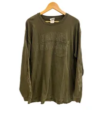 ハーレーダビッドソン Harley-Davidson 00’s  バーアンドシールドロゴ モーターサイクル レーシング フレイム ファイヤーパターン 袖プリント 両面プリント VINTAGE ヴィンテージ XL ロンT カーキ LLサイズ 101MT-4568