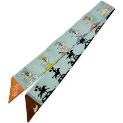 エルメス(HERMES) ツイリー オルメス・パラード ヴェールアマンド/マロン/イエロー シルク 新品 レディース スカーフ