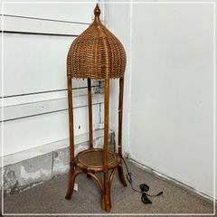 【福岡】KAZAMA カザマ デコレーションライト 高さ1180mm フロアスタンドライト ドーム 籐家具 1灯 照明 アジア オシャレ【KK1117-5】