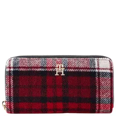 TOMMY HILFIGER トミーヒルフィガー 長財布 AW0AW155780GY ICONIC TOMMY LARGE ZA メンズ 男性 レディース 女性 タータンチェック 0GY TARTAN タータンレッド