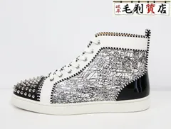 クリスチャンルブタン Christian Louboutin 1190397 レザー ホワイト スパイク ハイカット スニーカー 【中古】 アパレル