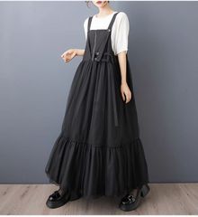 モード系 2点セット  ブラック ハーフスリーブ Aライン ミディデザイン シャツドレス 演奏会 夏イベント パーティ