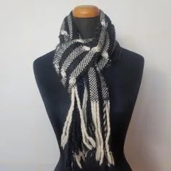 【一点物】手織り 個性的なマフラー　　新品未使用　ハンドメイド　男女兼用