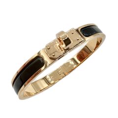 エルメス(HERMES) ミニ クリック ケリー ブレスレット 黒 ゴールド金具 未使用 レディース メンズ アクセサリー バングル