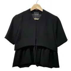 極美品✨ヨーコチャン ノーカラー ジャケット タック ウール ブラック 黒 毛 ノーカラージャケット – YOKO CHAN