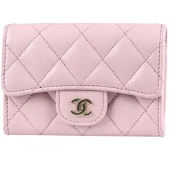 CHANEL/シャネル　クラシック フラップ マトラッセ ミニウォレット/コインケース/カードケース　グレインド カーフ/キャビアスキン　ライトピンク×ゴールド金具　AP4096　ランダム番【未使用品】