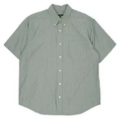 エディーバウアー Eddie Bauer 00s 2000年代 ボタンダウンシャツ BD 半袖 旧タグ USA ヴィンテージ アメリカ 古着 メンズ シャツ ブルー系 マルチストライプ柄 L【中古】