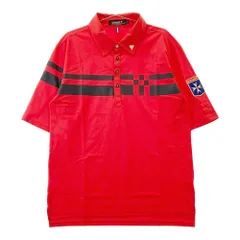 サイズ：LL LE COQ GOLF ルコックゴルフ  半袖ポロシャツ ボーダー柄 レッド系 [240101437103] ゴルフウェア メンズ ストスト