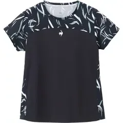 【新品】【Mサイズのみ】 le coq sportif（ルコック）サイドフレアデザインゲームシャツ　 レディース・ウィメンズ 半袖シャツ ネイビー LN4FHT32L-NV00-M