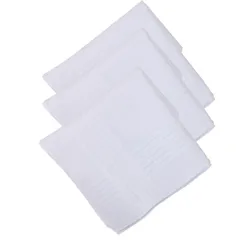 【人気商品】セット ハンカチ 白 ブライダル 結婚式 ハンカチ 3枚 メンズ レディース 男女兼用 フォーマルハンカチ 紳士 綿100% [DsHome] 吸水 冠婚葬祭 葬式 通夜 告別式 40×40cm