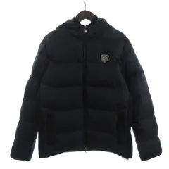 エンポリオアルマーニ EMPORIO ARMANI EA7 ダウンジャケット ブルゾン フルジップ フード ナイロン ワインポイント 黒 ブラック Lのサムネイル