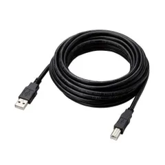 【新品・2営業日で発送】ELECOM エレコム U2C-AB50BK／ID USB2.0ケーブル／A-Bタイプ／仕様固定／5m／ブラック(U2C-AB50BK／ID)