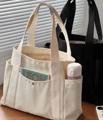 トートバッグ レディース 即購入OK メンズ キャンバス ファスナー付き 大きめ A4 帆布 大容量 肩掛けバッグ 軽量 男女兼用 シンプル おしゃれ かわいい ビジネス 旅行 通学 通勤 大学生 無地