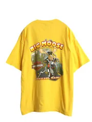 【お得なクーポン配布中!】 00s USA製 ハーレー ダビッドソン 両面 プリント Tシャツ メンズ XL オールド バイク キャラクター トライバル ファイヤー 黄 大きいサイズ