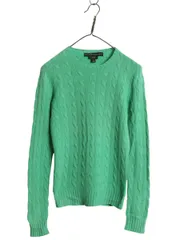 【お得なクーポン配布中!】 ラルフローレン ケーブル ニット セーター レディース S ポロ ブラックレーベル 100% カシミヤ ポニー無し 無地 シンプル きれいめ スリム