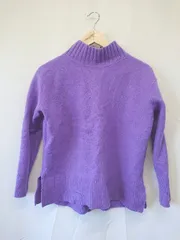◇ ⊇ INDIVI インディヴィ カシミヤ混 ハイネック 長袖 プルオーバー ニット サイズ38 パープル系 レディース E  【1508060009654】