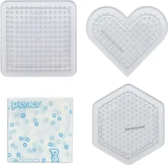 【新品】 カワダ 四角形と六角形とハート形 パーラービーズ プレートセット アイロンビーズ 30029 おもちゃ ホビー 80 透明 5才 S