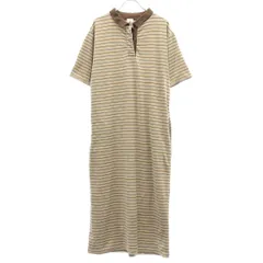 6(ROKU) BEAUTY&YOUTH UNITED ARROWS ロク ビューティーアンドユース ユナイテッドアローズ 25SS ベロア ボーダーワンピース 8626-241-0456 ベージュ 36