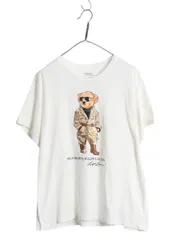 【お得なクーポン配布中!】 ポロベア ポロ ラルフローレン プリント 半袖 Tシャツ メンズ XXL 白 キャラクター クルーネック シングルステッチ 大きいサイズ ホワイト