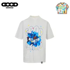 【今日特価】GOODBRAND 25SS ブルーシーフラワープリント T シャツ-1