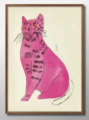 12471アンディ ウォーホル 猫 キャット ネコ ピンク A3 サイズ ポスター アート おしゃれ 絵画 インテリア 北欧 イラスト マット紙 艶消し アートパネル 額 フレーム デザイン 壁掛け ギフト 新築祝い ディスプレイ 